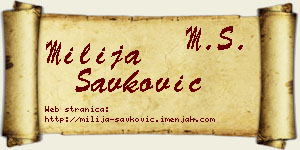 Milija Savković vizit kartica